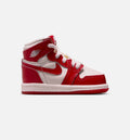Air Jordan 1 Retro High OG Infant/Toddler Lifestyle Shoes - University Red/Metallic Silver