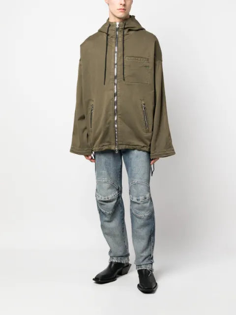 Diesel logo-embroidered hooded jacket