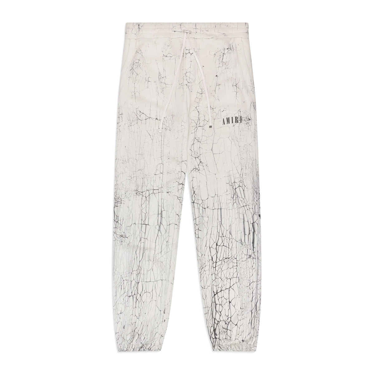 White Cracked Dye Logo Sweatpants
