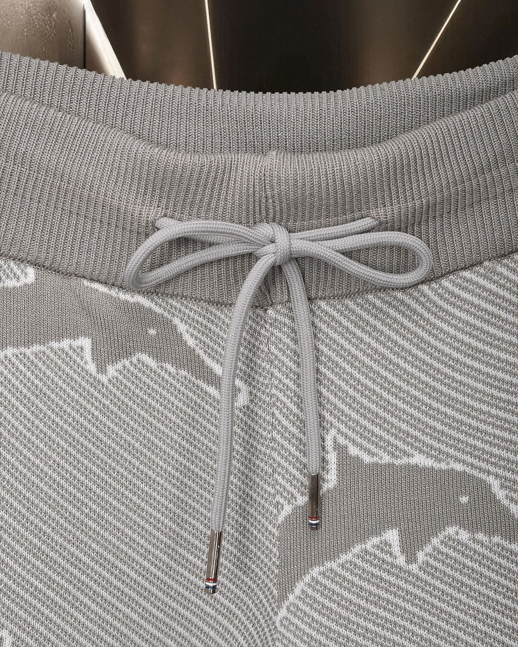 Thom Browne Style Four-Bar Stripe Knit Shorts