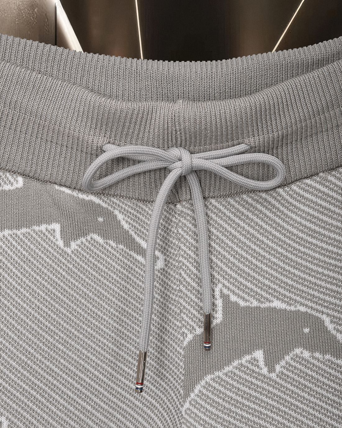 Thom Browne Style Four-Bar Stripe Knit Shorts
