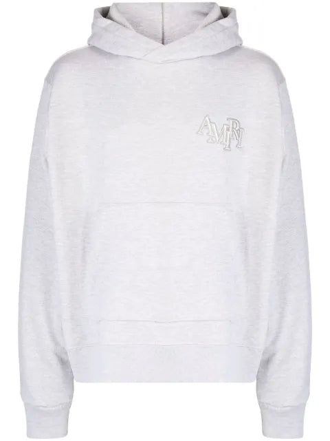 AMIRI Staggered logo-embroidered cotton hoodie