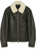 Yves Salomon shearling collar leather jacket
