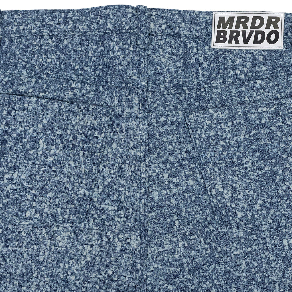 INDIGO RAISED WINDOW WOVEN PANTS