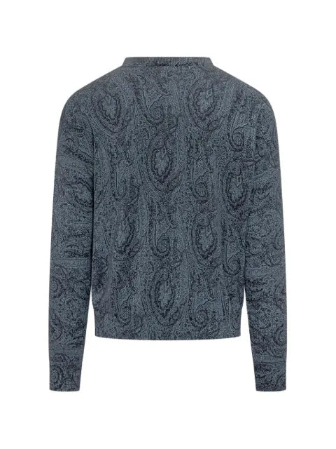 ETRO cotton-blend sweater with floral Arnica motif