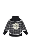 RHUDE check-pattern hybrid hoodie