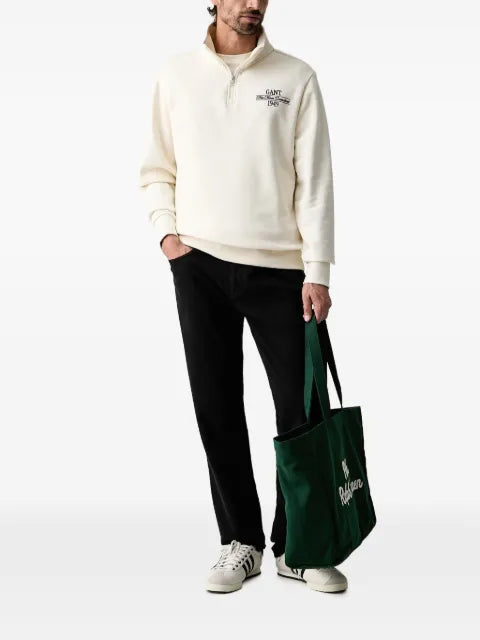 Gant logo-embroidered quarter-zip sweatshirt
