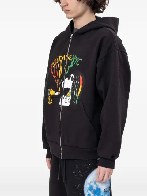 PARADISE NYC Beaglize It zip-up hoodie