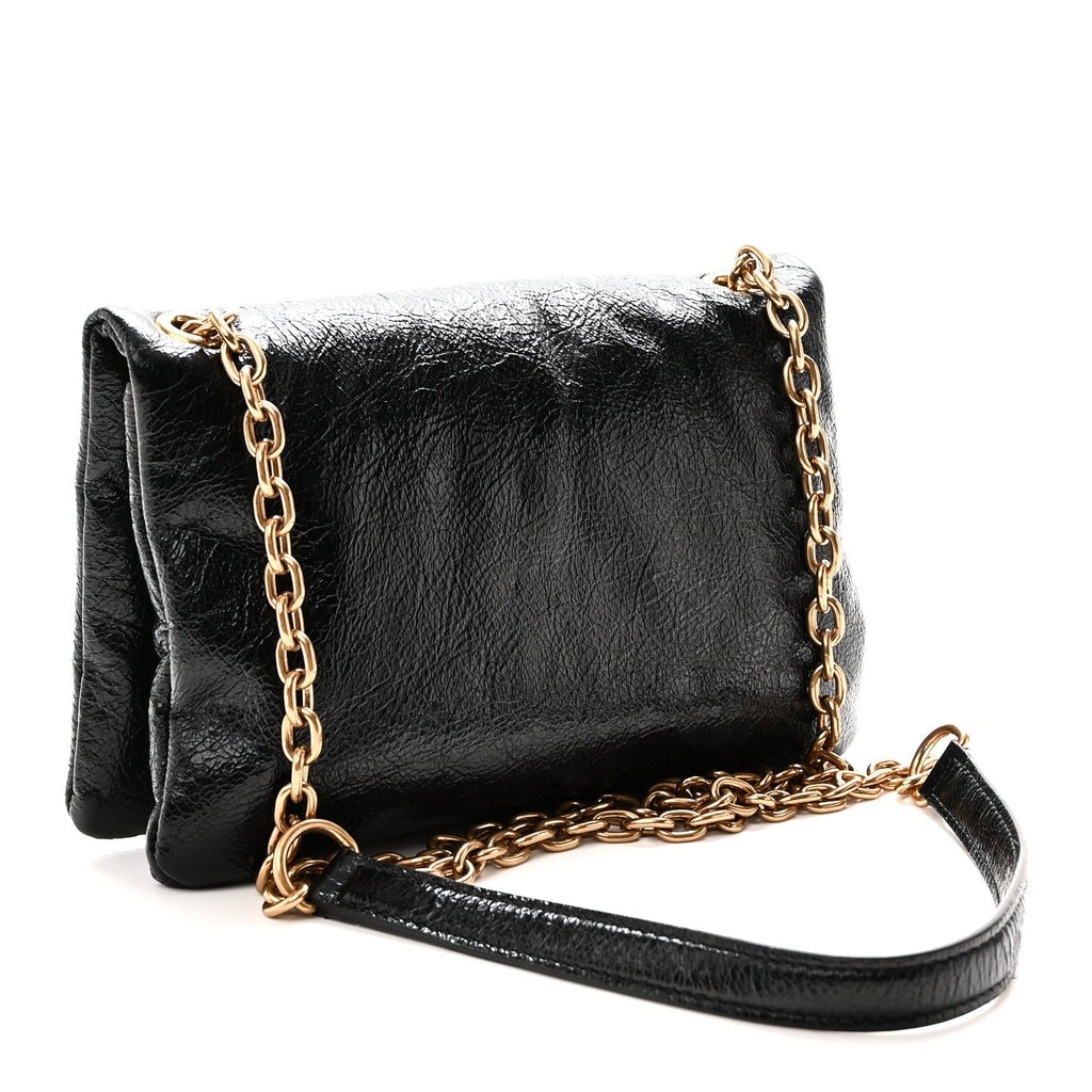 Arena Calfskin Medium Monaco Chain Shoulder Bag Black