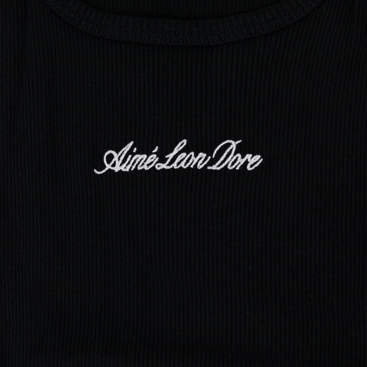 Black Embroidered Logo Tank Top