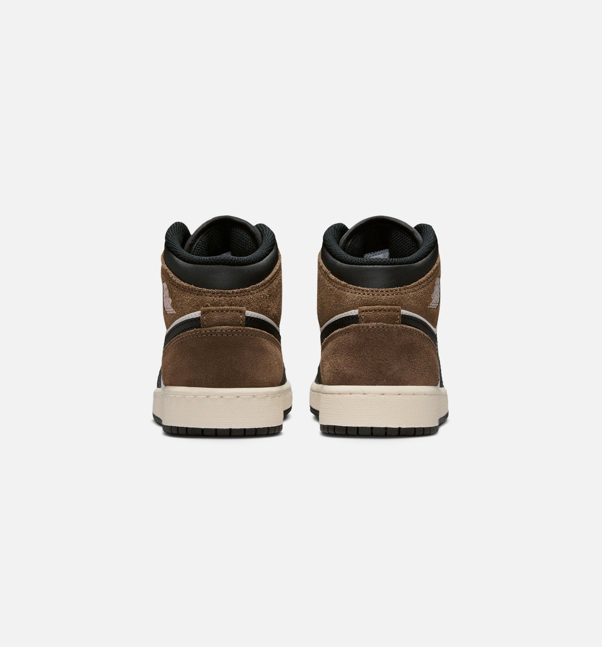 Air Jordan 1 Mid Grade School Lifestyle Shoes - Black Phantom Palomino University Red