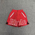 Rhude Red Big Logo Nylon Shorts