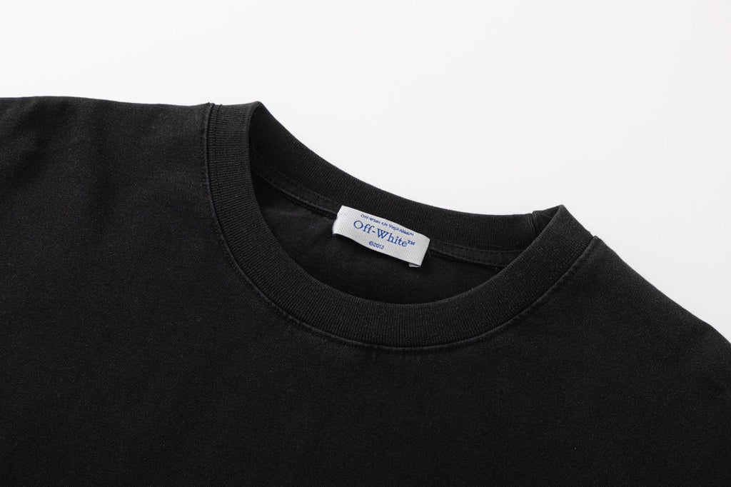 Off-White Crocodile Arrow Pattern Crew Neck Short Sleeve T Shirt
