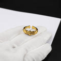 Chrome Hearts 24k gold cross flower open ring