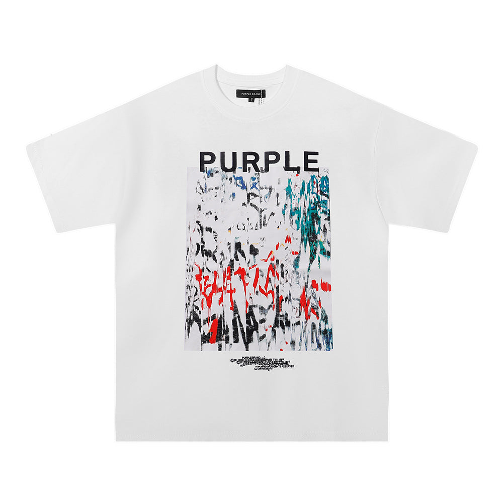 Purple Brand Multi‑Graphic Ink Wash Print Oversized Tee Multi‑Style