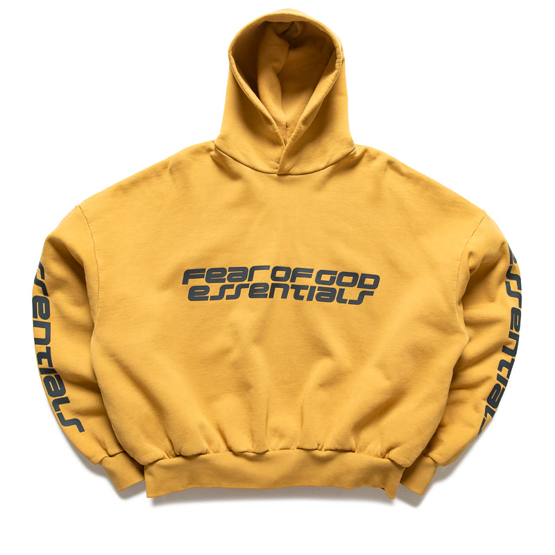 Fear Of God Essentials Cropped Relaxed Hoodie - Canyon