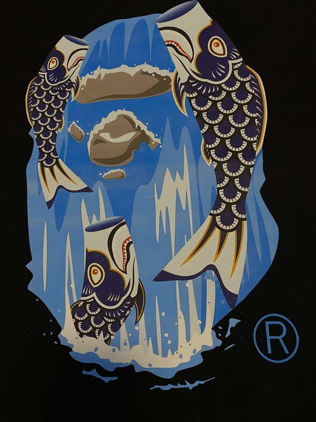 BAPE Fish Waterfall Graphic Short-Sleeve T-Shirt
