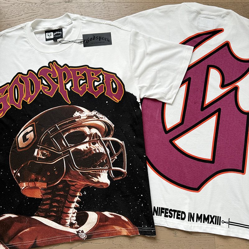 Godspeed Football Skeleton Graphic T-Shirt