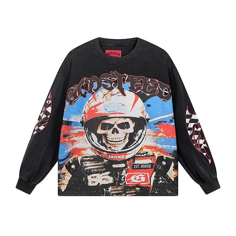 Godspeed Out of Many One Racing Graphic Long-Sleeve T-Shirt