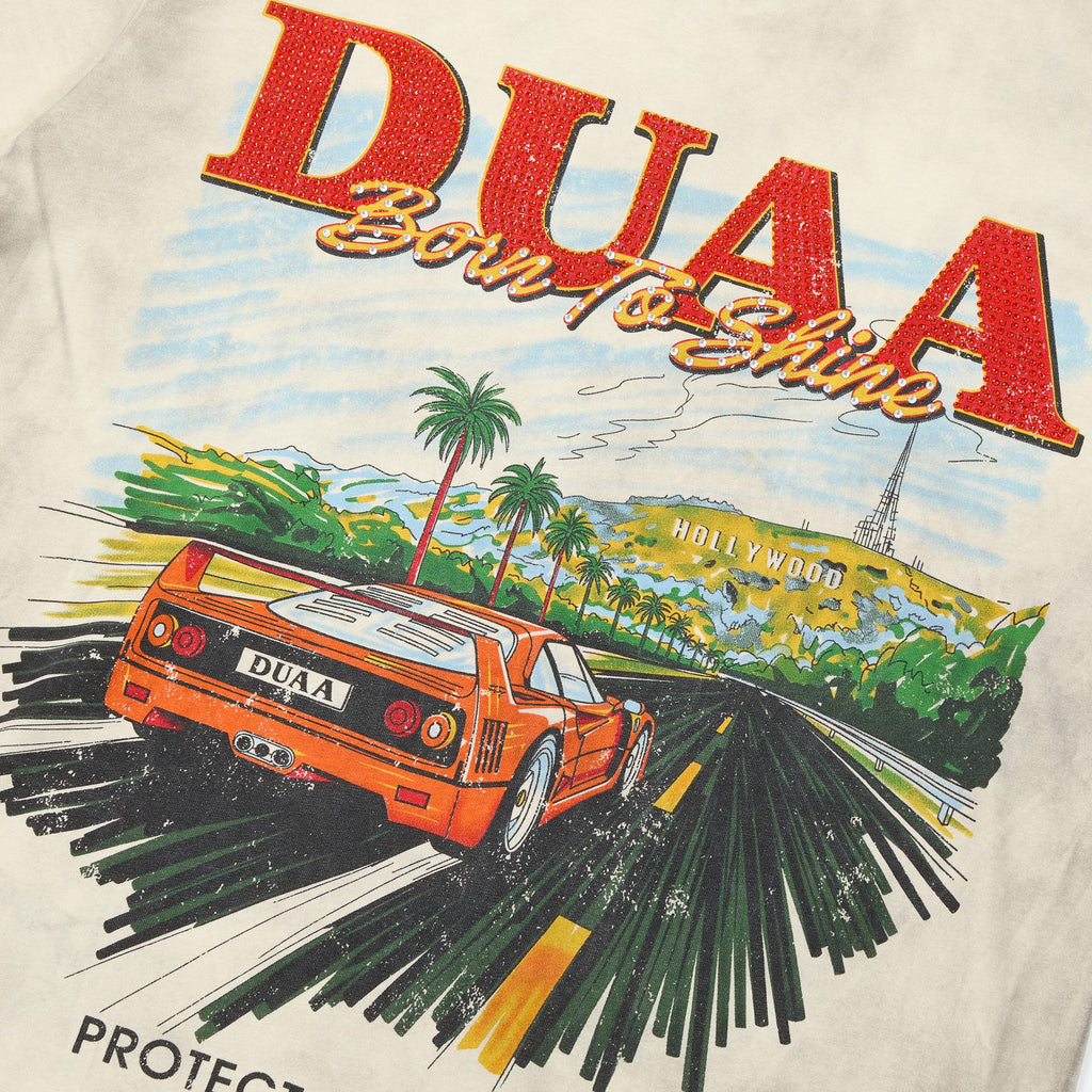 DUAA Hollywood Car Graphic Short-Sleeve T-Shirt