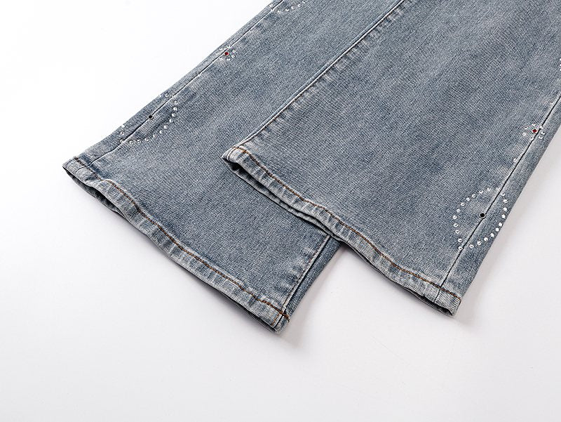Purple Brand Light Blue Washed Flare Jeans