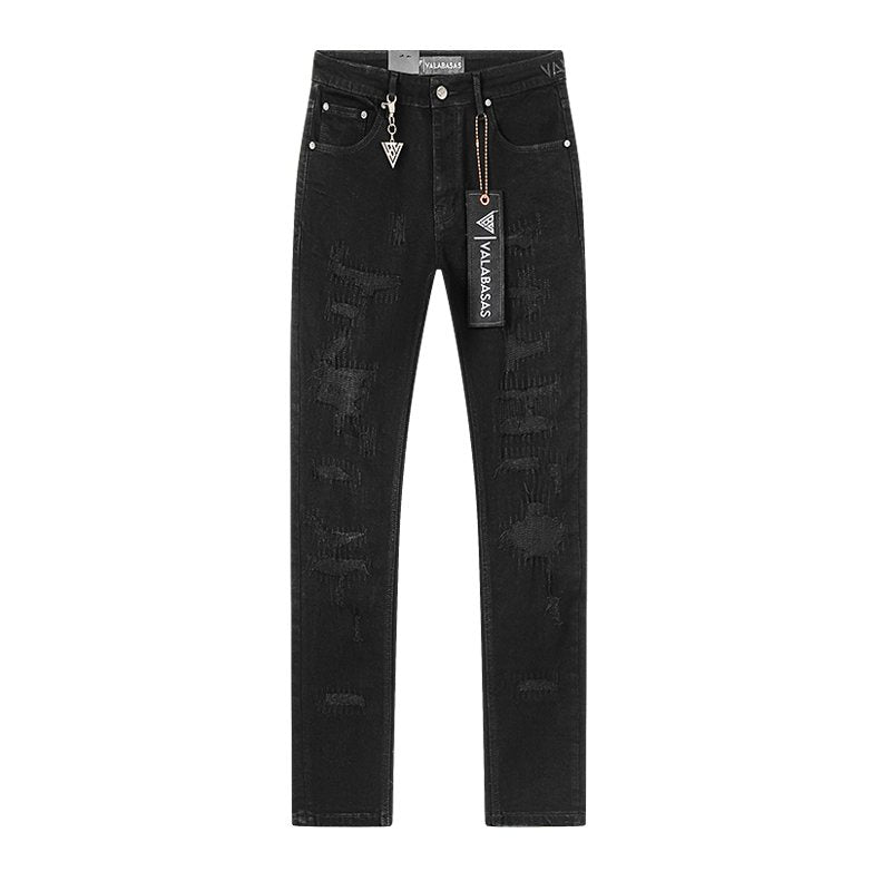 VALABASAS V005 Distressed Black Jeans