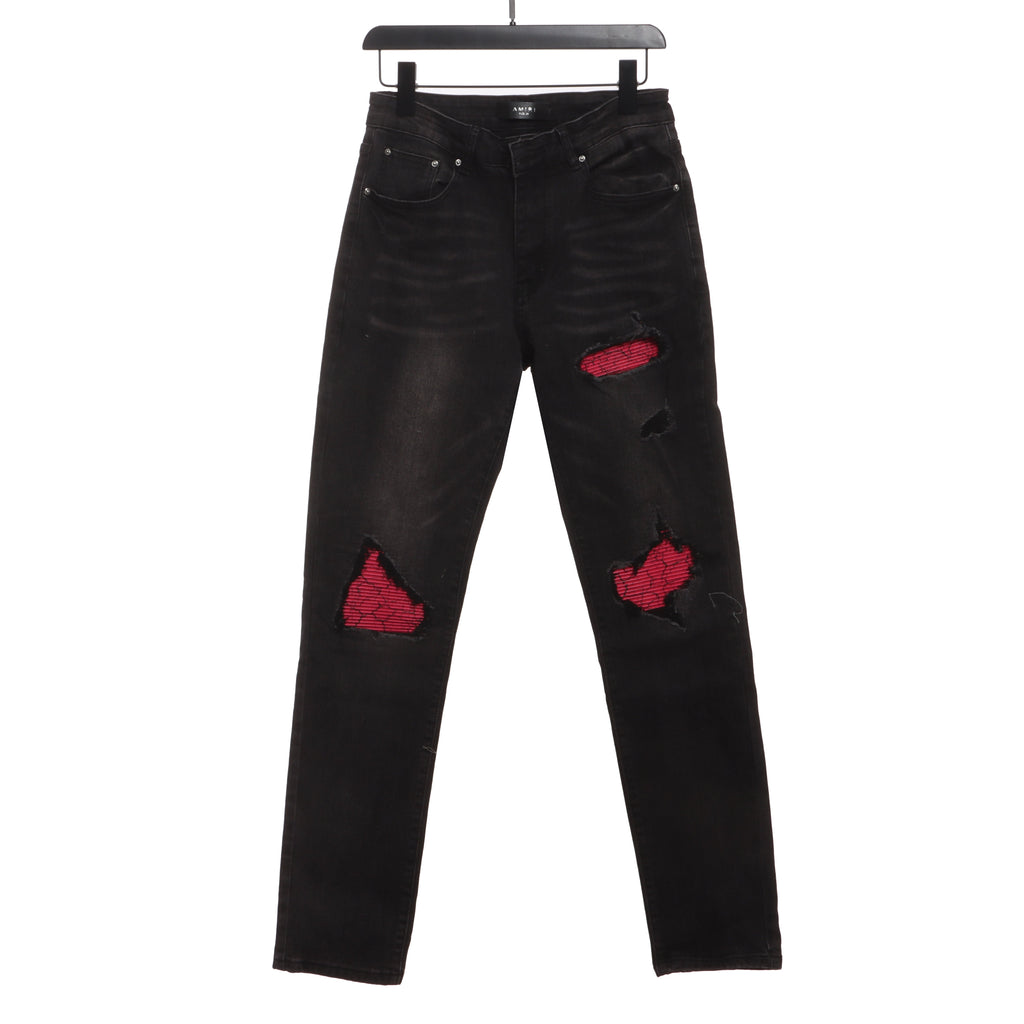 AMIRI Distressed Patch Decorated Denim Trousers