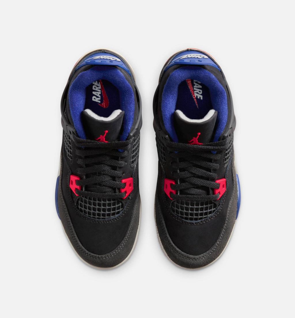 Air Jordan 4 Retro "Rare Air" Little Kids' Shoe – Black/Fire Red/Deep Royal Blue
