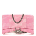 Denim XS Hourglass Wallet On Chain Pink