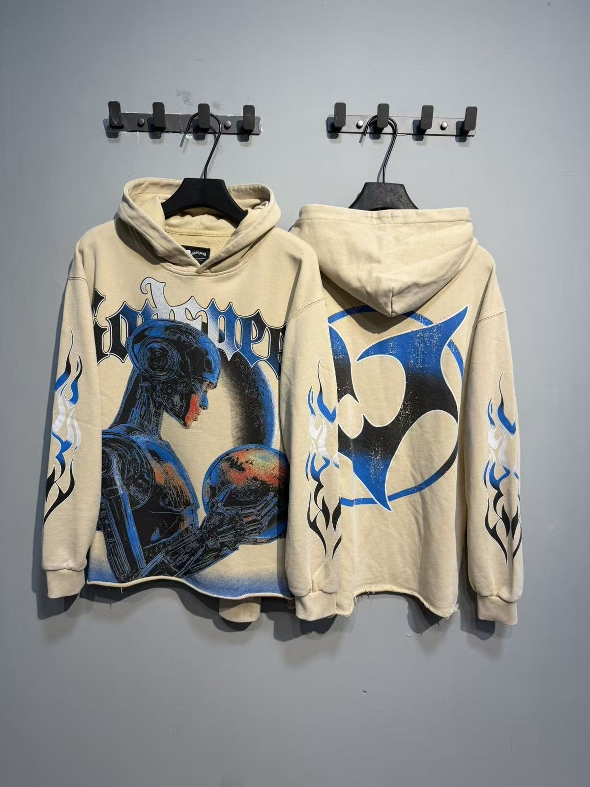 Godspeed Robot Skull Flame Graphic Hoodie