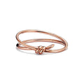 Tiffany Style Knot Cubic Zirconia 18K Gold-Plated Bangle