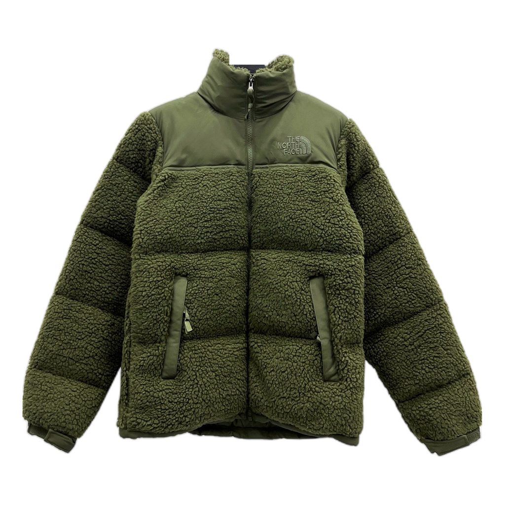 The North Face Fleece-Panel Stand-Collar Puffer Jacket | Olive