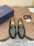 Dior Black & Gray Patterned Loafers