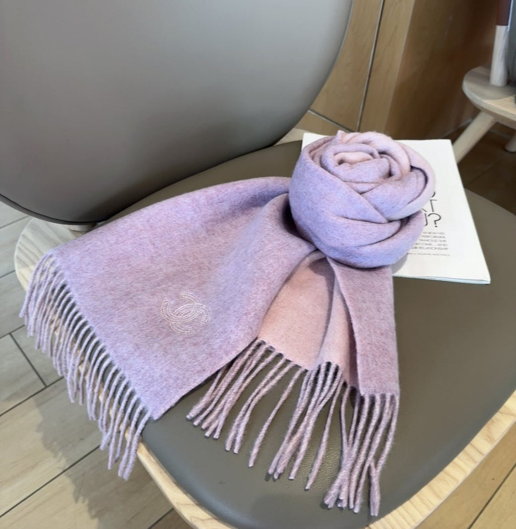 Chanel Two-Tone Fringed Scarf