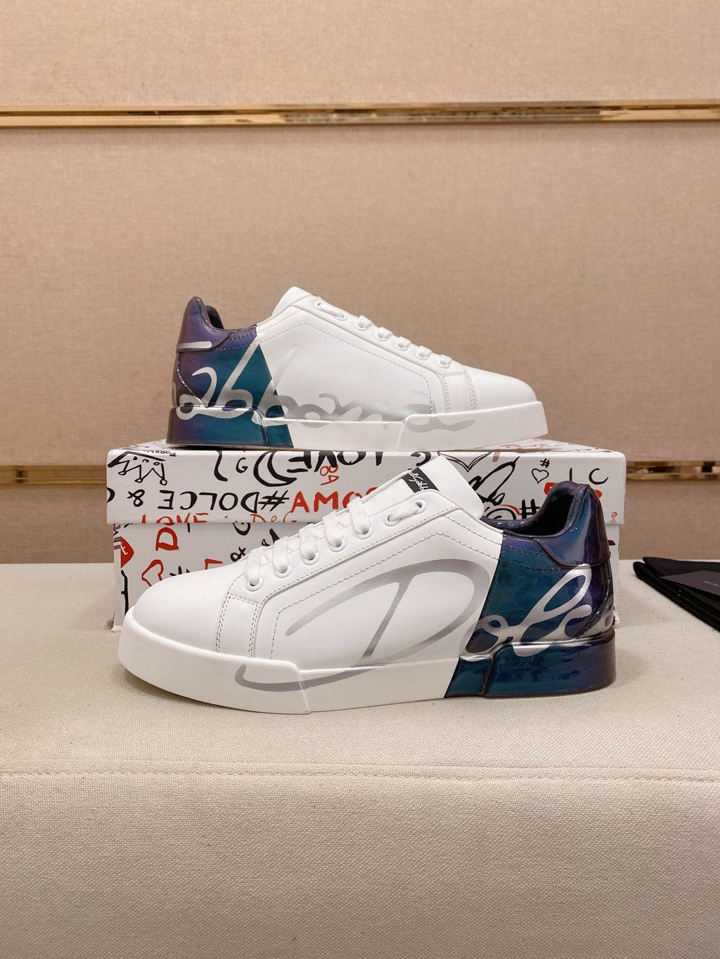 Dolce & Gabbana Men's Graphic Heel Sneakers