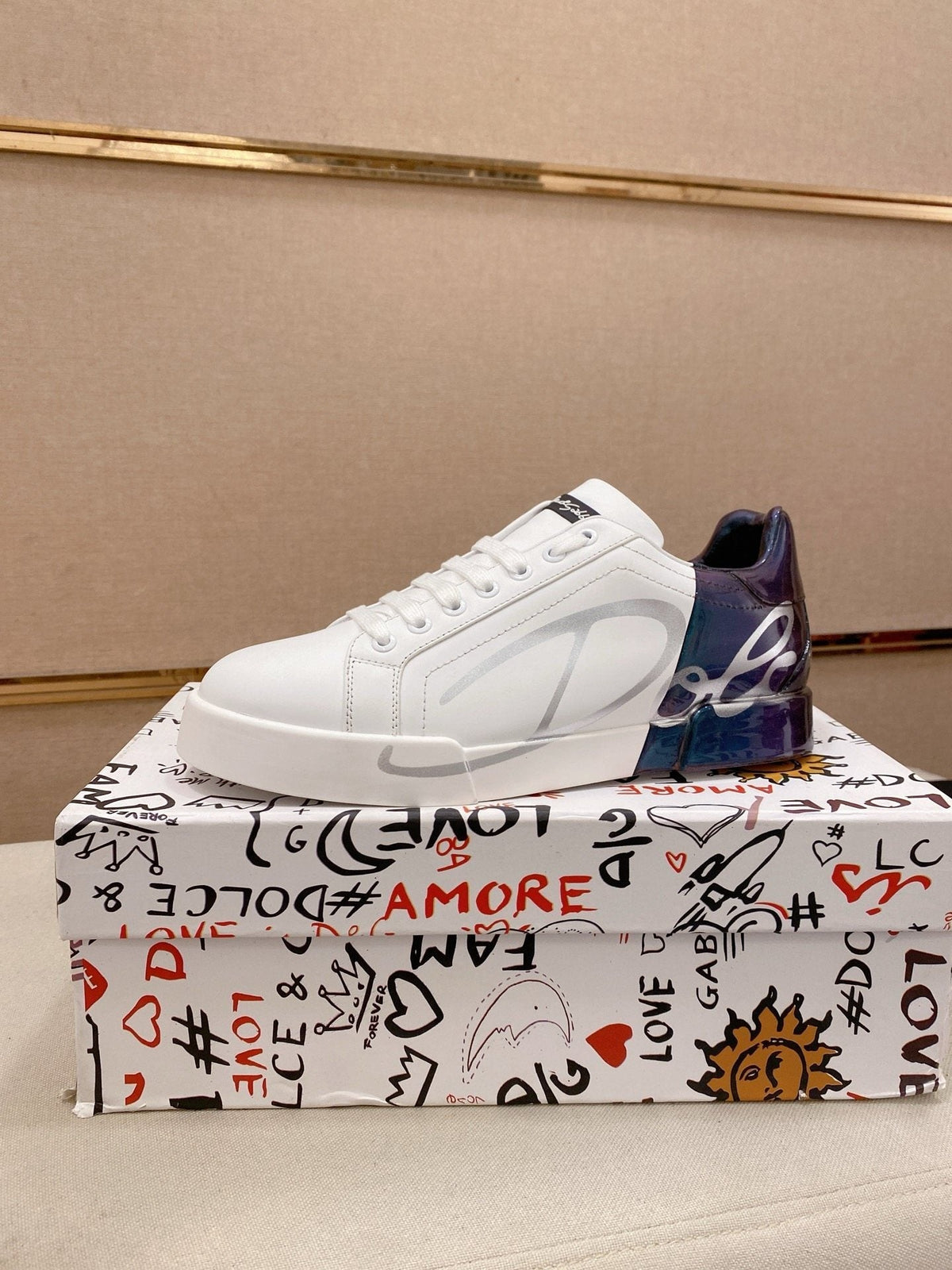 Dolce & Gabbana Men's Graphic Heel Sneakers