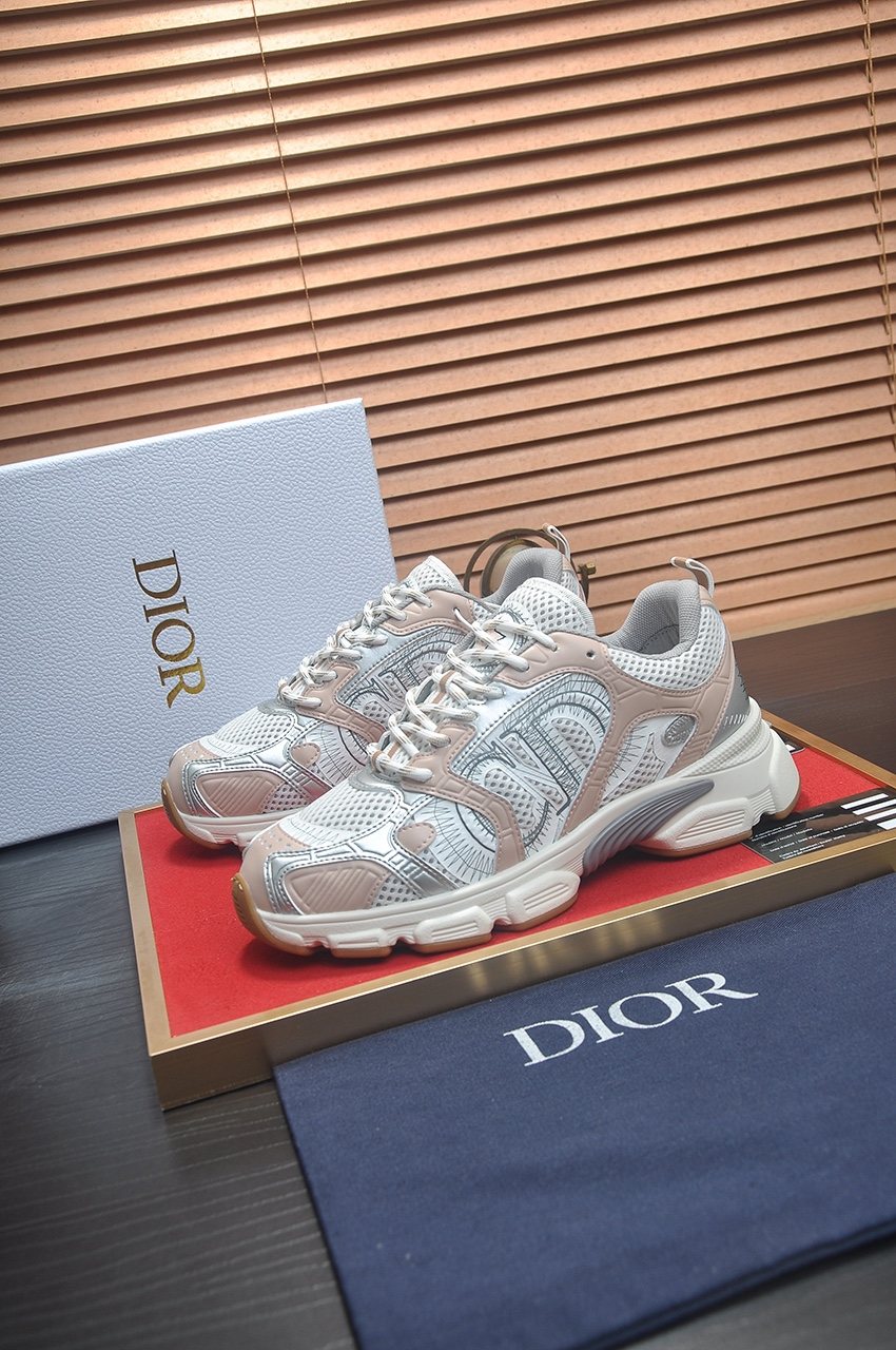 Dior Women's White Mesh Low-Top Sneakers