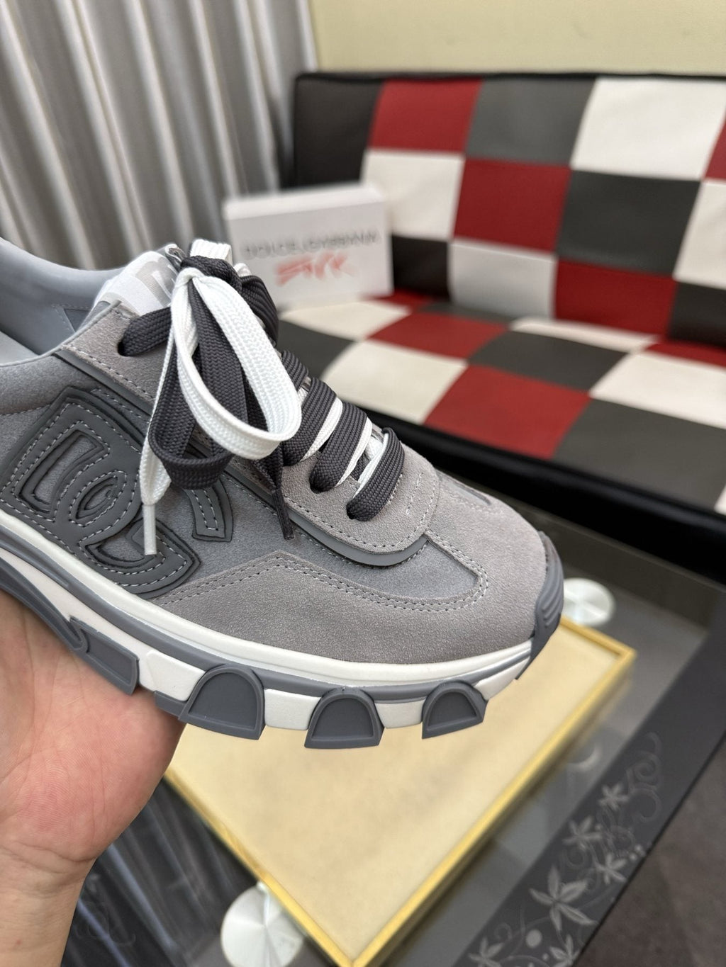 Dolce & Gabbana Men's Gray Lace-Up Sneakers