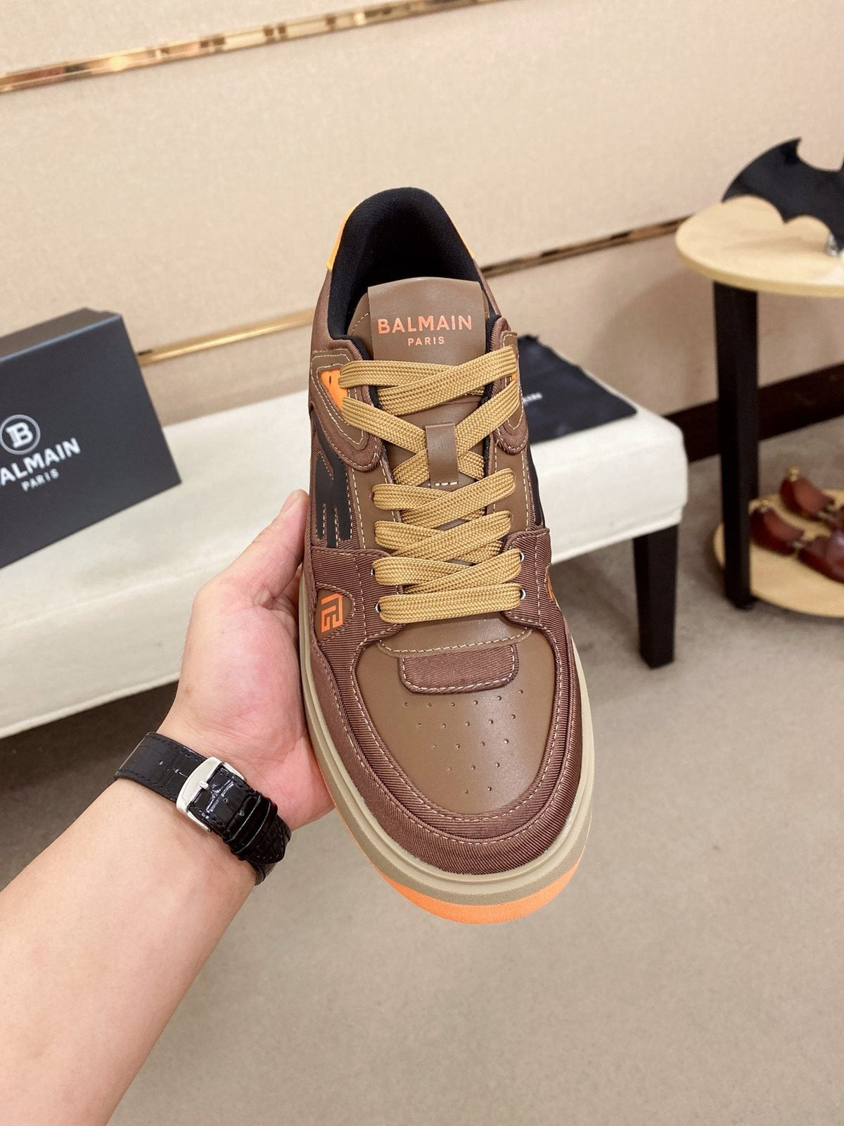 Balmain Color-Block Low-Top Sneakers