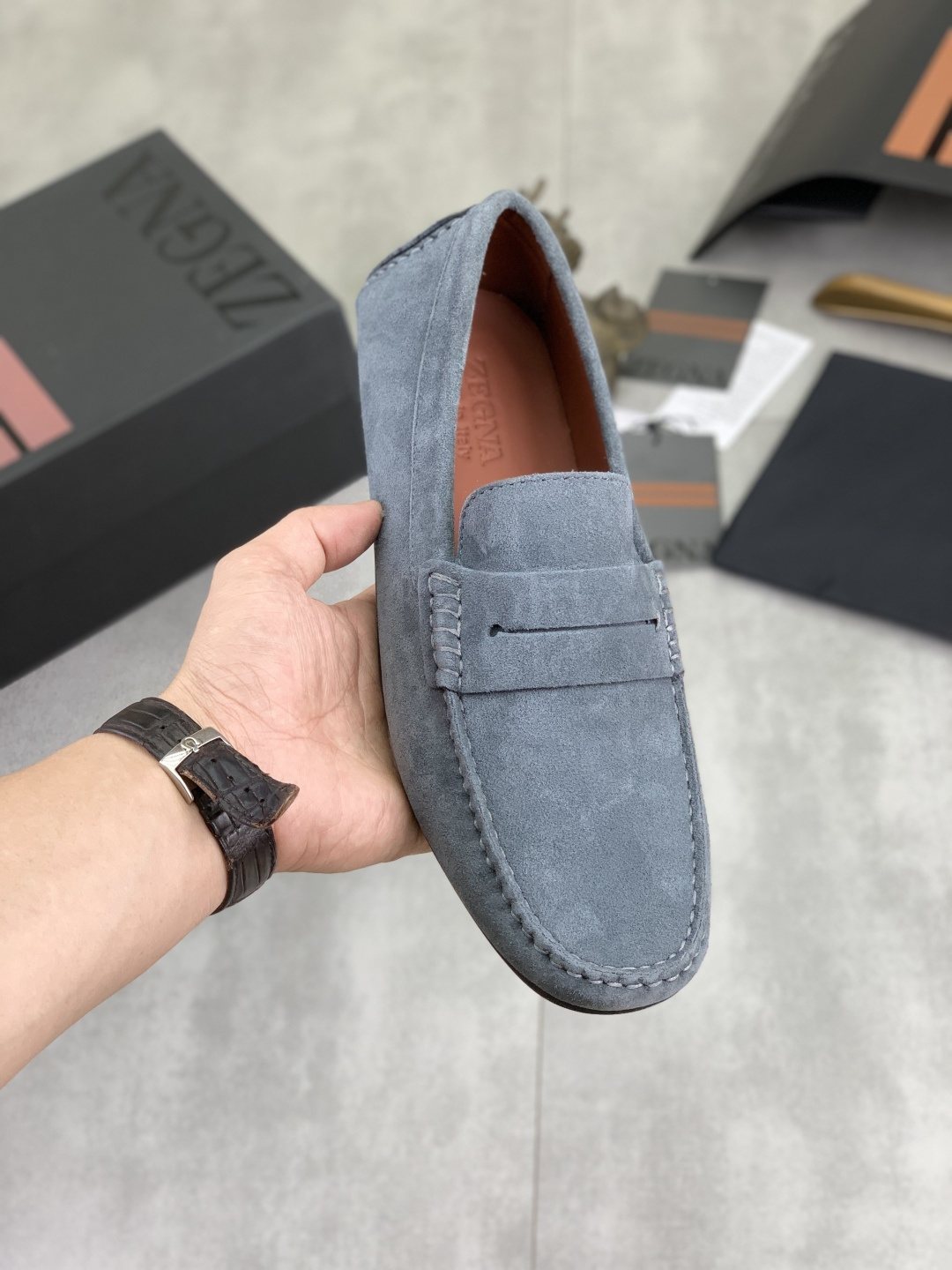 Zegna Men's Moc-Toe Driving Loafers
