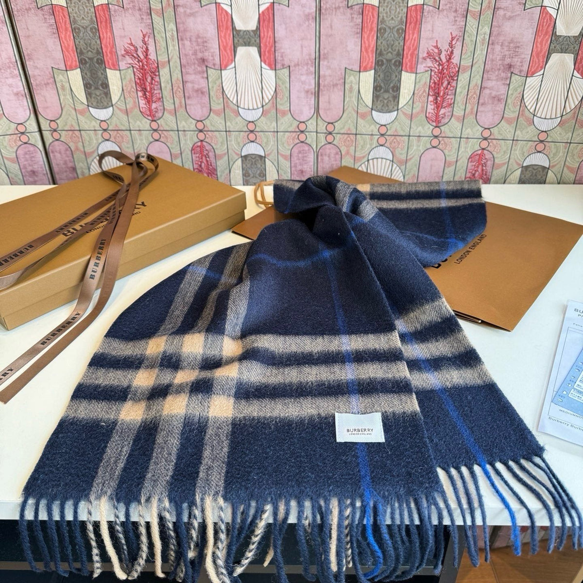 Burberry Fringed Plaid Scarf