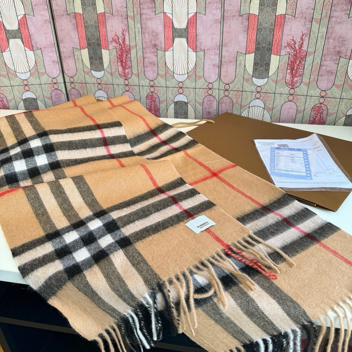 Burberry Fringed Plaid Scarf