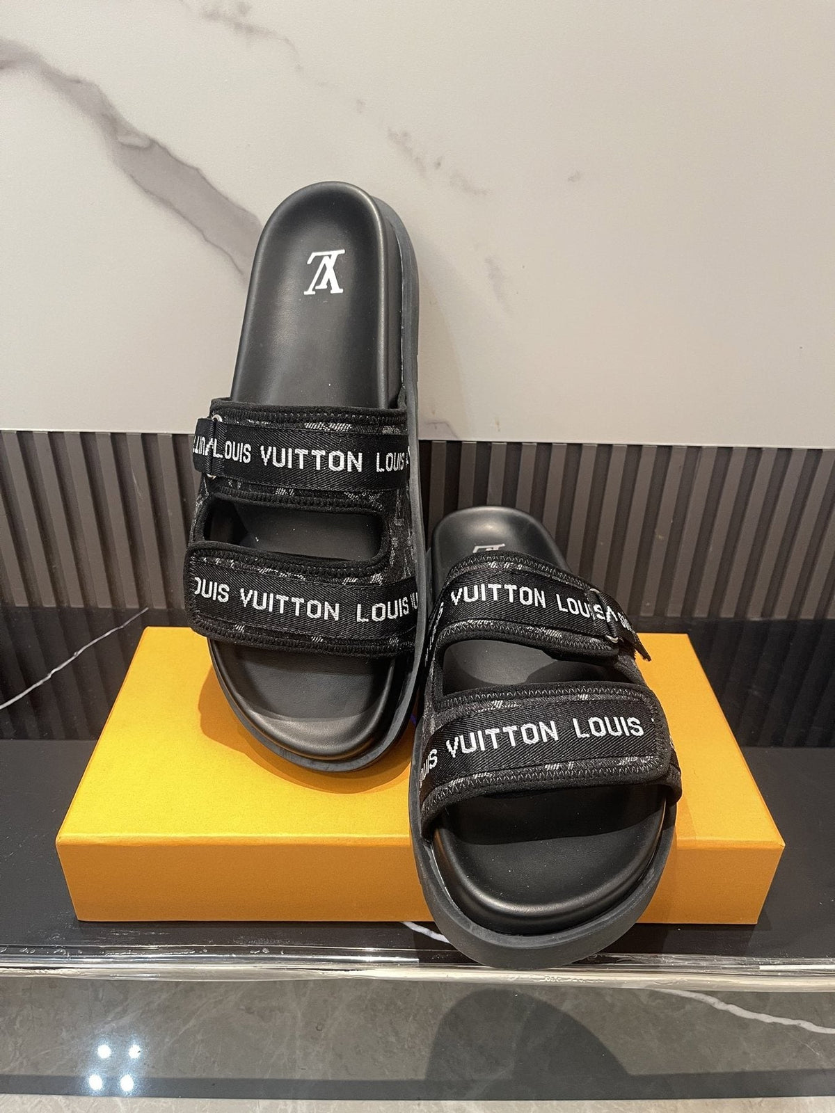 Louis Vuitton Monogram Double-Strap Slide Sandals
