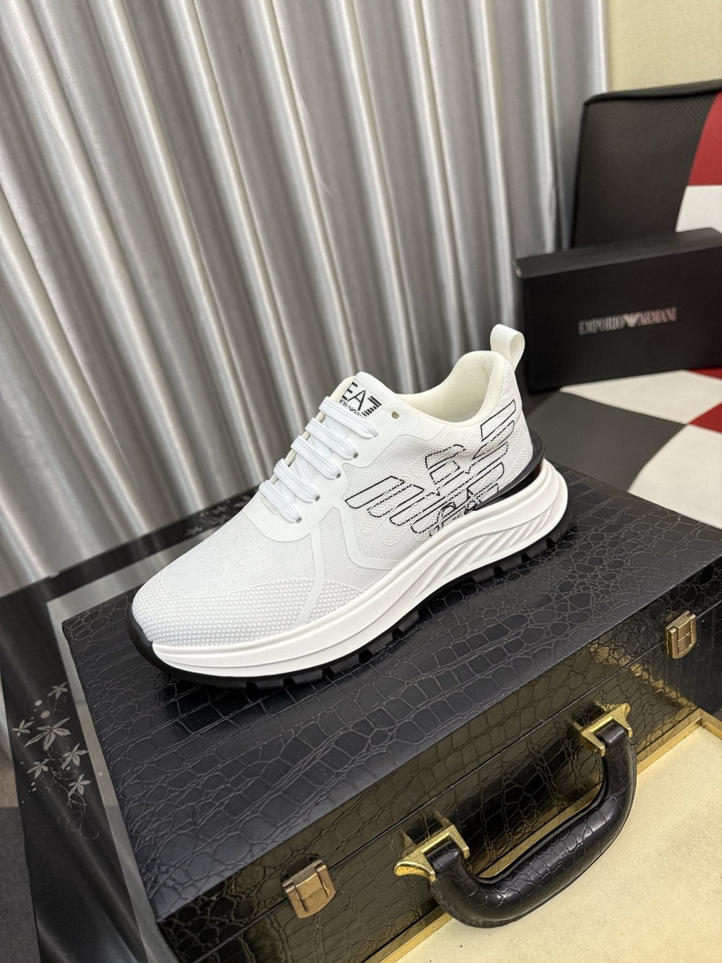 Emporio Armani White Low-Top Sneakers