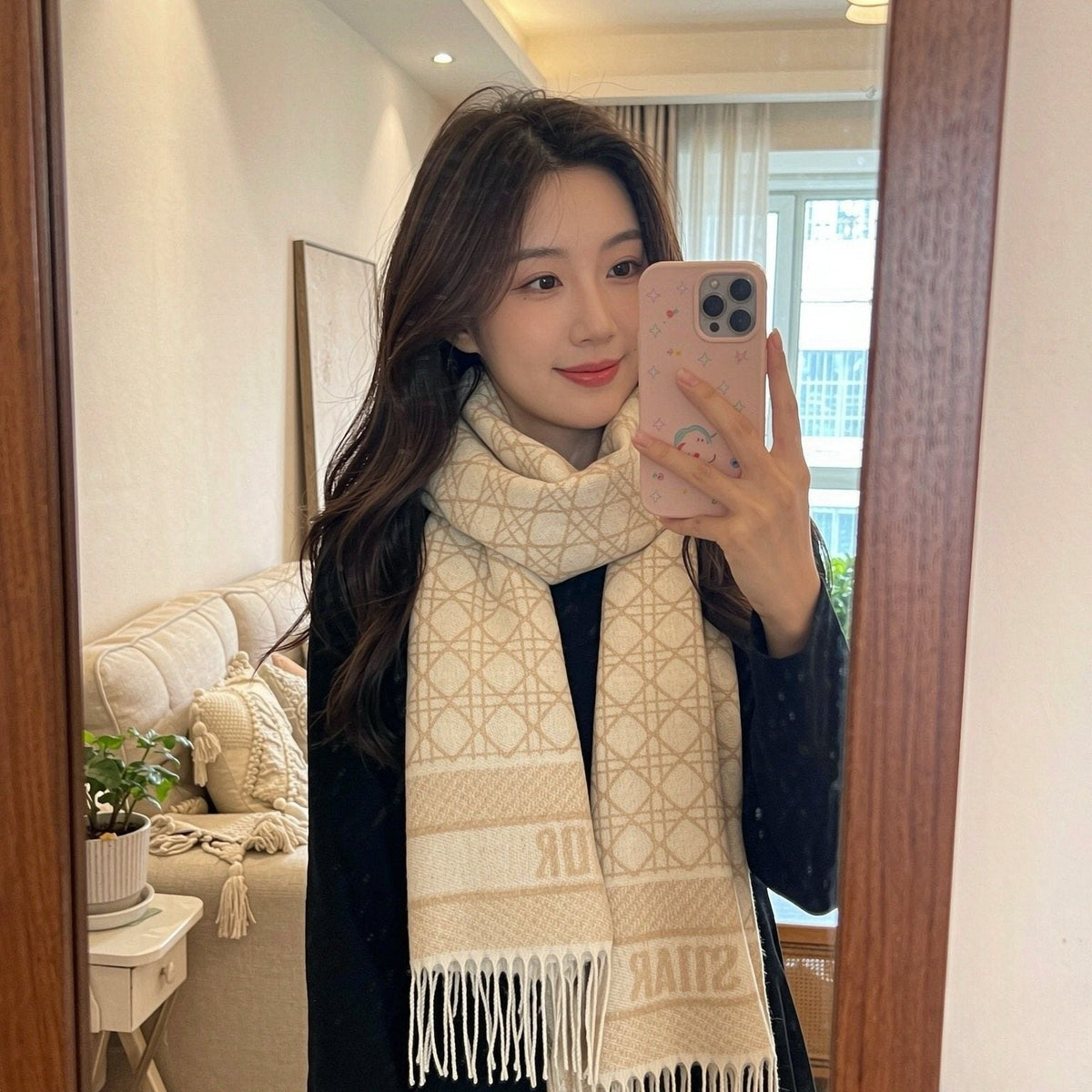 Dior Geometric Fringed Scarf