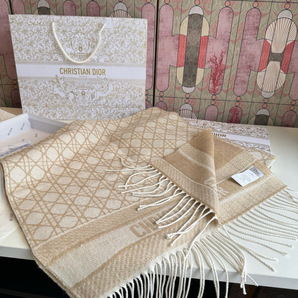 Dior Geometric Fringed Scarf