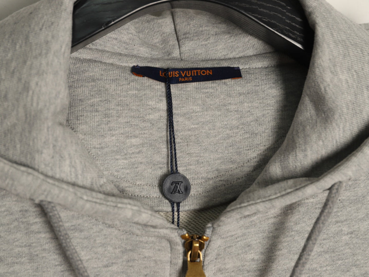 Louis Vuitton Sketch-Style Monogram Zip Hoodie - Light Gray