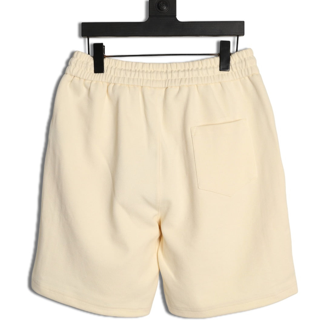 Burberry Equestrian-Emblem Check-Side Shorts - Cream